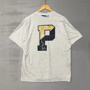 Vintage‎ Purdue Boilermakers Grey Distressed Champion Grey Tee Shirt XL